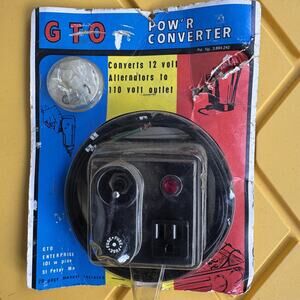 Vintage GTO Pow'r Converter 12V to 110V Outlet PC-12 Auto Marine Farm NOS Unused